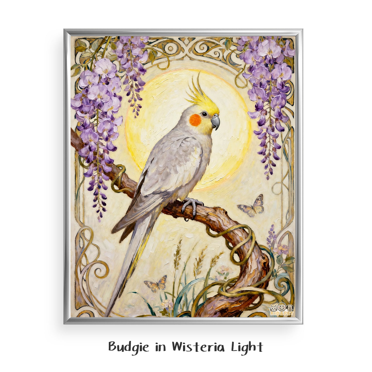 Budgie in Wisteria Light