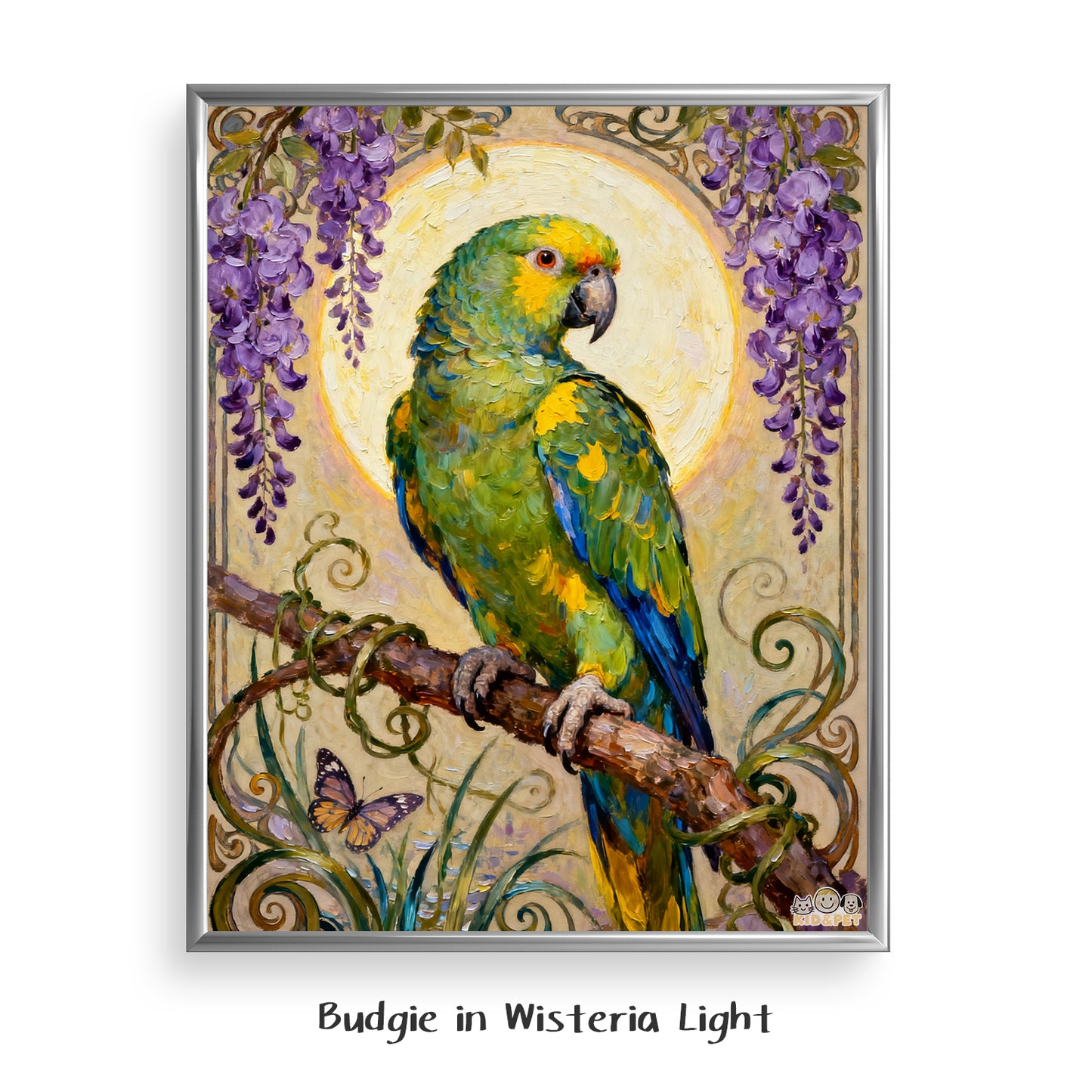 Budgie in Wisteria Light