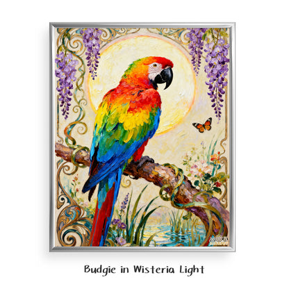 Budgie in Wisteria Light