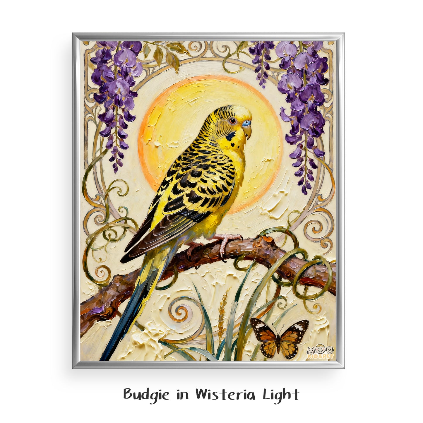 Budgie in Wisteria Light