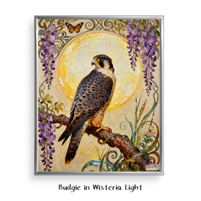 Budgie in Wisteria Light