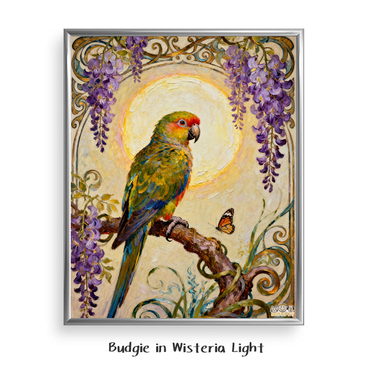 Budgie in Wisteria Light